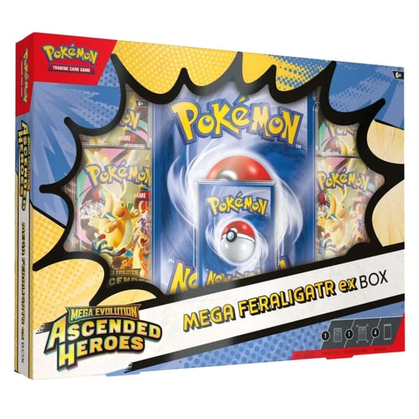 Pokémon Mega Evolution: Ascended Heroes Mega Feraligatr ex Collection Box (4 Pack)
