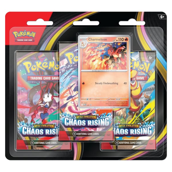 Pokémon Mega Evolution: Chaos Rising 3‑Pack Blister