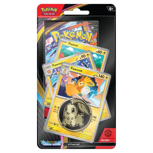 Pokémon Mega Evolution: Chaos Rising Premium Checklane 1 Pack Blister (Pawmot, Pawmo and Pami)