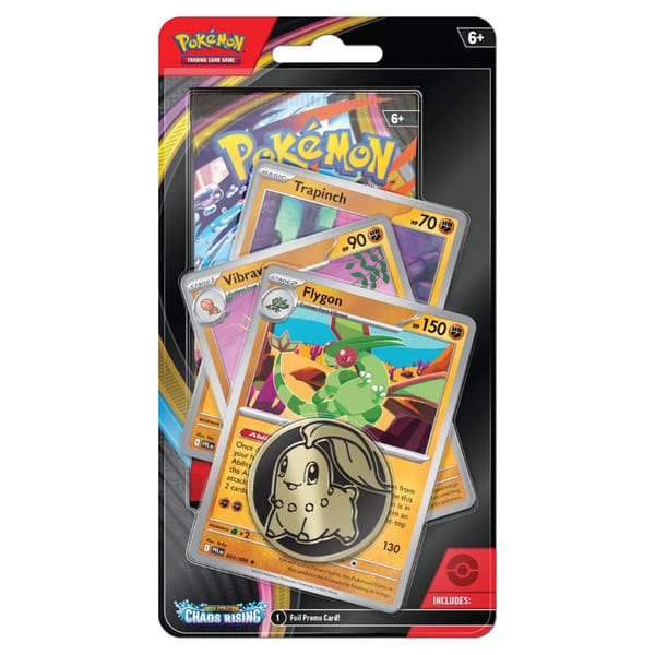 Pokémon Mega Evolution: Chaos Rising Premium Checklane 1 Pack Blister (Flygon, Vibrava and Trapinch)